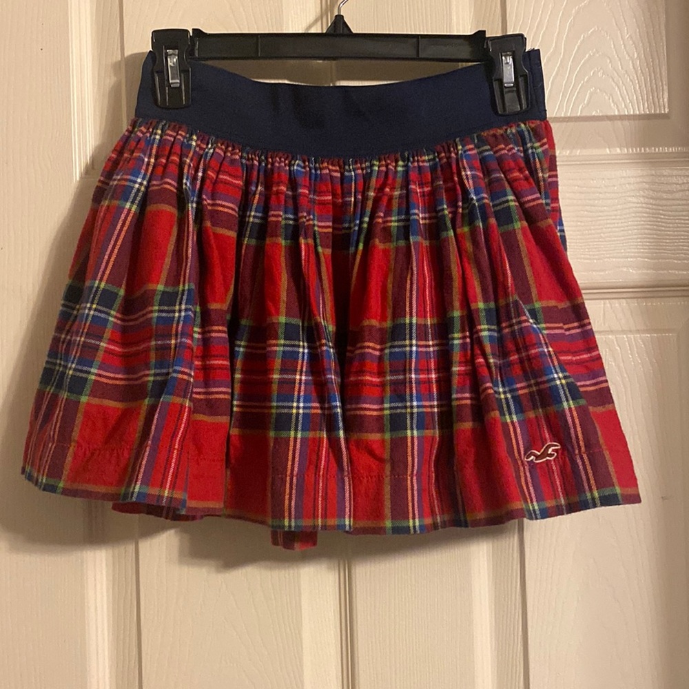 Hollister Plaid Red and Blue Skirt